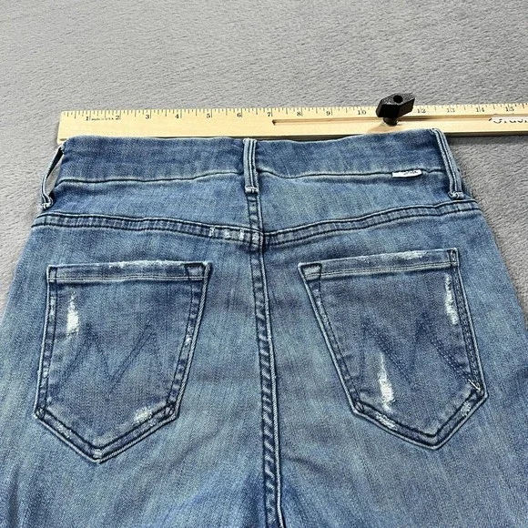 Mother Jeans Womens 25 Blue High Waisted Looker Skinny Distressed Medium Wash - Picture 5 of 11
